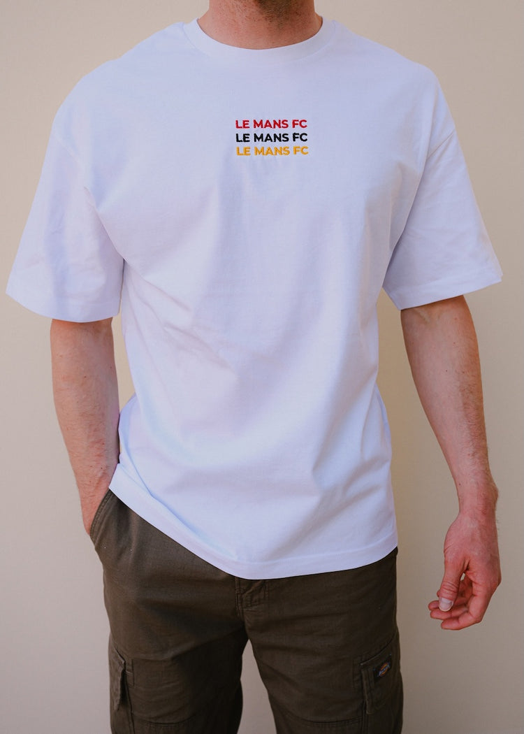 T-shirt blanc brodé Le Mans FC - Adulte