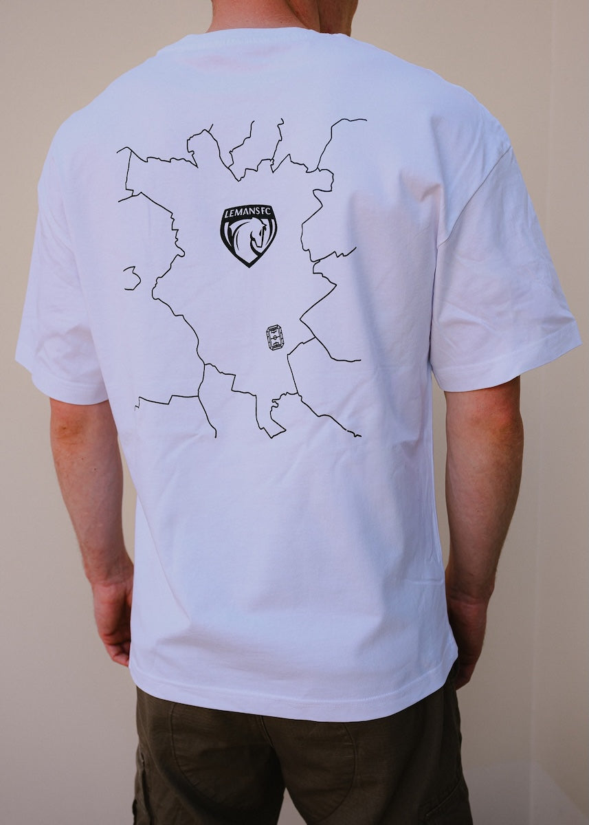 T-shirt blanc brodé Le Mans FC - Adulte