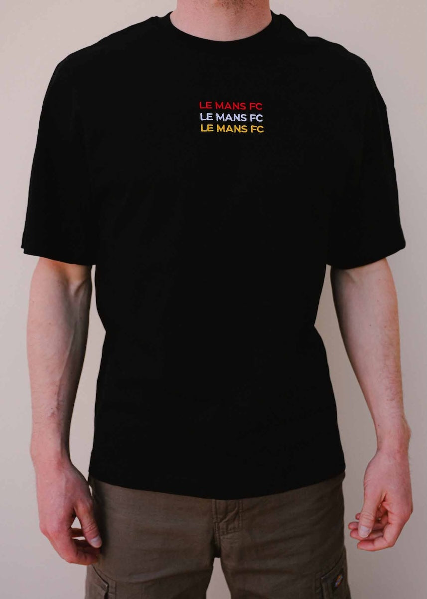 T-shirt Noir brodé Le Mans FC - Adulte